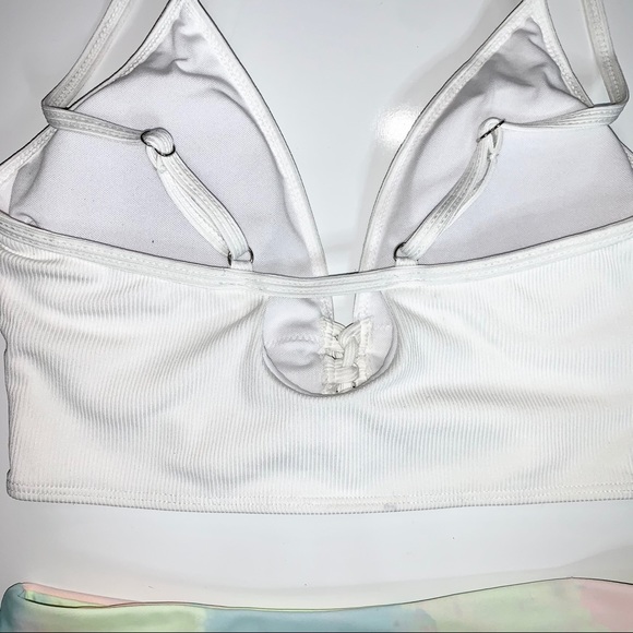 Shein Tie Dye Rib Lace-Up Bikini Swimsuit Size Medium - Picture 12 of 16